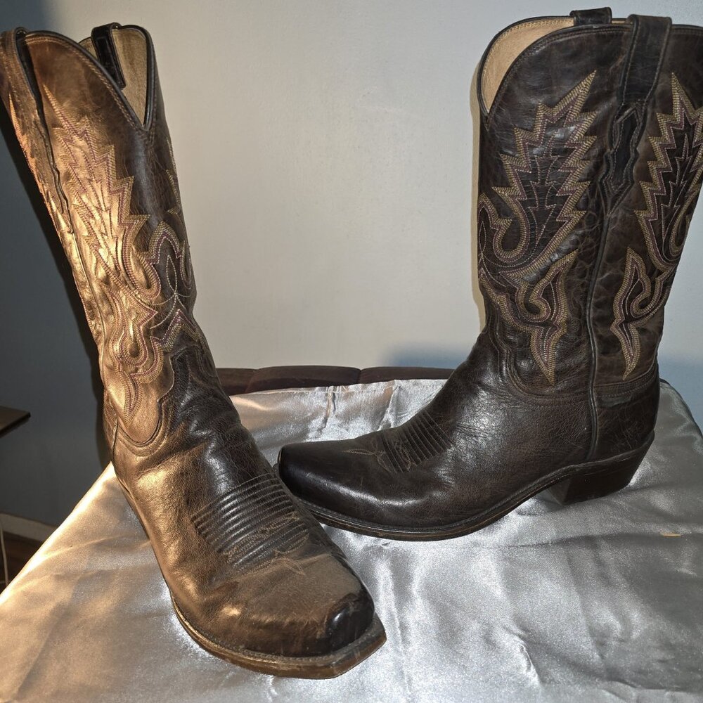Lucchese Men's Chocolate Madras Goat Boot Men's 10.5 - Picture 3 of 10